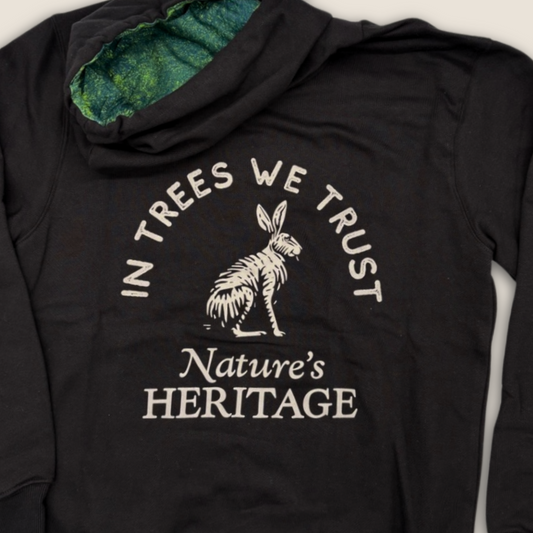 In Trees We Trust Screen-printed Fleece Hoodie