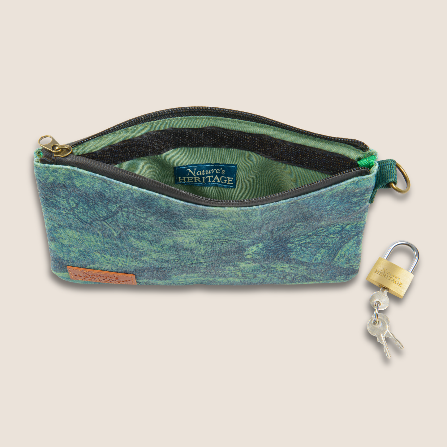 Smell Proof Pouch w/ AOP & Embossed Leather Patch (9” x 6.5”)