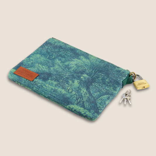 Smell Proof Pouch w/ AOP & Embossed Leather Patch (9” x 6.5”)